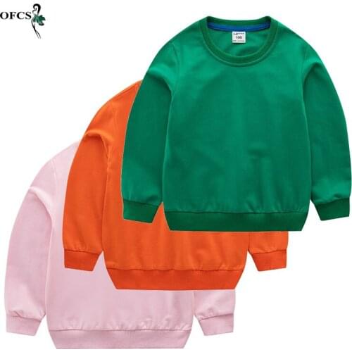 New 2-12 T Childrens T-shirts Boy Girls Candy Color Clothes Baby Cotton Spring / Fall Long Sleeved T-shirt Tops Hot Kids Tshirt