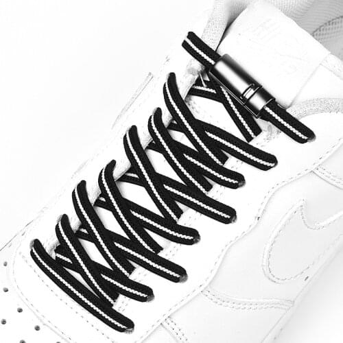Flat Magnetic Shoelaces No Tie Shoe laces Elastic Outdoor Unisex Leisure Sneakers Lazy laces Safety Quick Lock Black Shoe lace