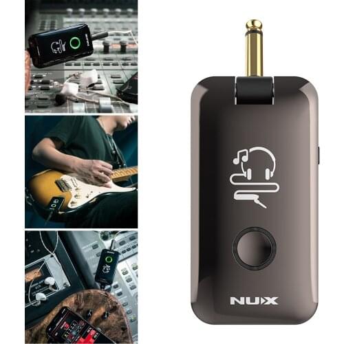 Portable Guitar Headphone Amplifier Rechargeable 19 Effects 81x41x30mm