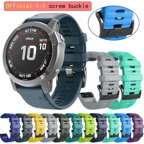 26 22mm Quickfit Watch Band Strap For Garmin Fenix 6 6X Pro Silicone Easyfit Wrist Strap For Fenix 5X Plus 3HR 935 945 S60 Watch