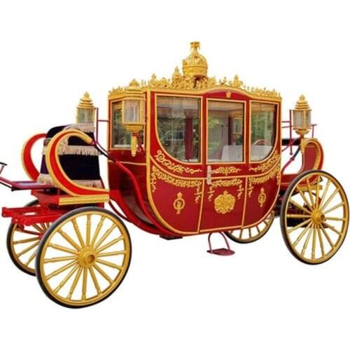 Royal Luxury Children Horse Carriage Trailer For Sale Wedding Electric Double-row Horse Drawn Carriage