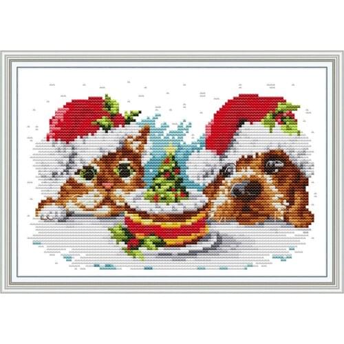 Everlasting Love Christmas Presents For Cats And Dogs Chinese Cross Stitch Kits Ecological Cotton Printed DIY Wedding Decoration