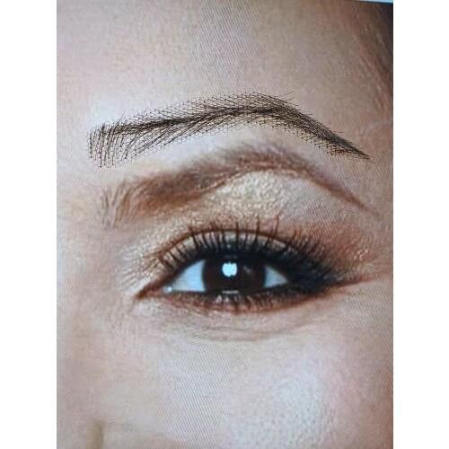 Hand made human hair fake eye brows with swiss lace invisible really reality 6