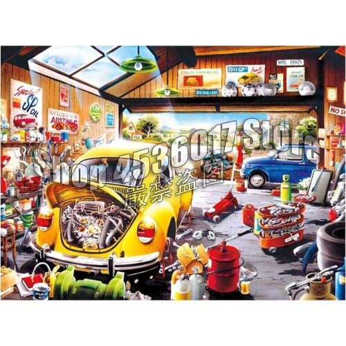 DIY Diamond Embroidery Sams Garage Cross Stitch Mosaic Diamond Painting Cars & Trucks Americana Full Rhinestone Home Decor Gift