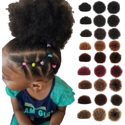 8 inch Wholesale High Quality Fiber Synthetic Rubber Band hair bun curly chignon Afro Kinky Curly Synthetic Ponytail