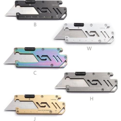 1pc Stainless Steel EDC Folding Utility Knife Wallpaper Knife Multi-function Cutter Courier Knife Manual Knife Outdoor Peeler