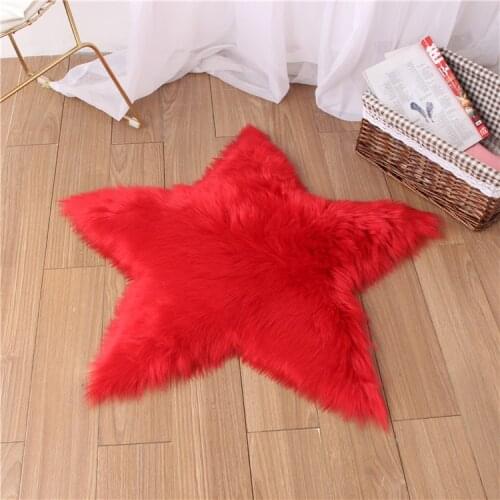 Modern style five-pointed star floor mat sitting room bedroom children room star carpet decorative cushion plush carpet