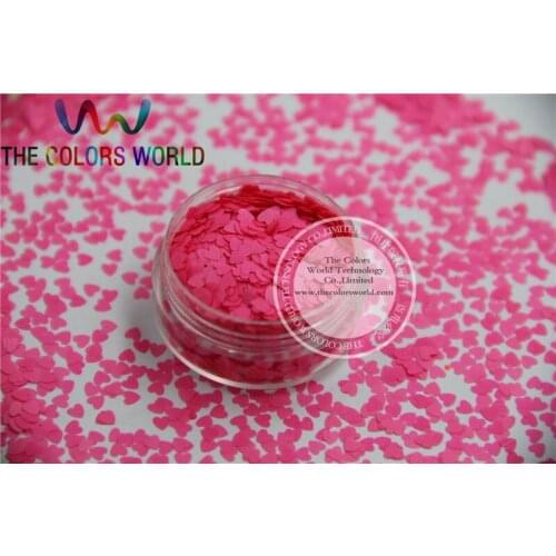Solvent resistant - Neon Pink Color heart-shaped Glitter Spangles for Nail Polish and Other DIY decoration