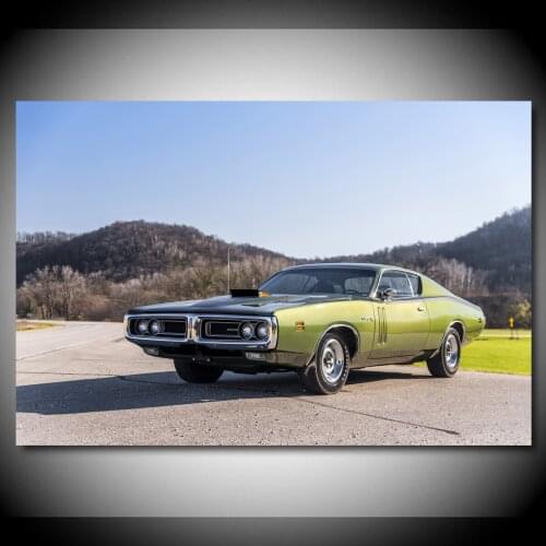 Dodges Charger RT Hemi Ramcharger Classic Car Wall Decor Posters Canvas Paintings Fabric Print Art Living Room Decoration