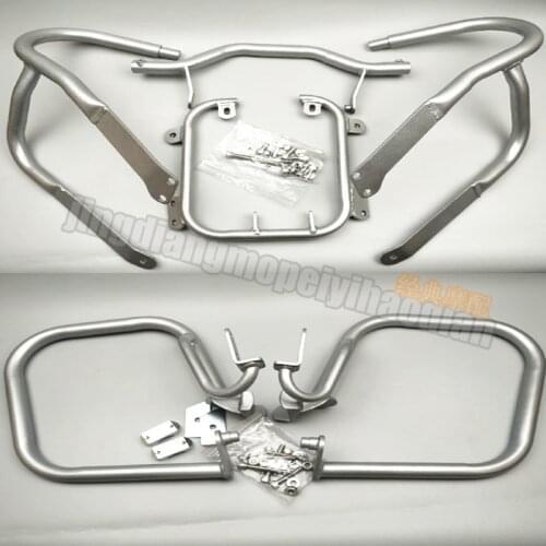 Front Engine and Rear Saddlebag Crash Guard Bars Protectors for BMW R1200RT 2005 2006 2007 2008 2009 2010 2011 2012 2013 Silver