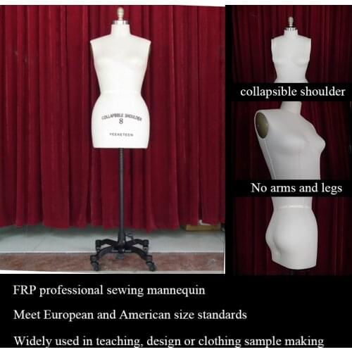 Factory direct selling the newest design adjustable shoulder size female torso sewing mannequin