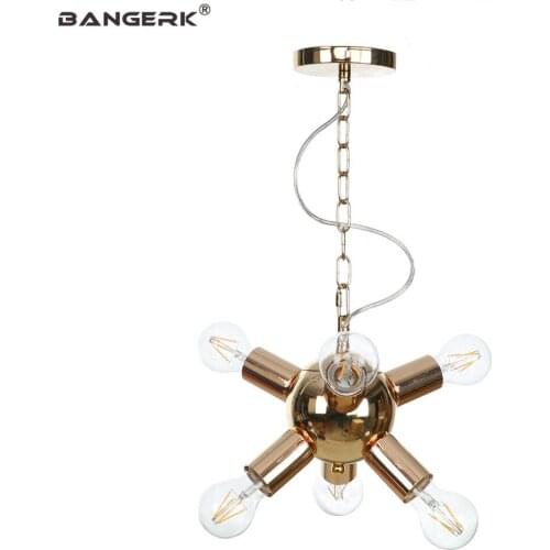 Golden Modern Pendant Lamp Loft Decor Iron Edison LED Hanging Light Dining Room Home Lighting Droplight Luminaire E27 Fixtures