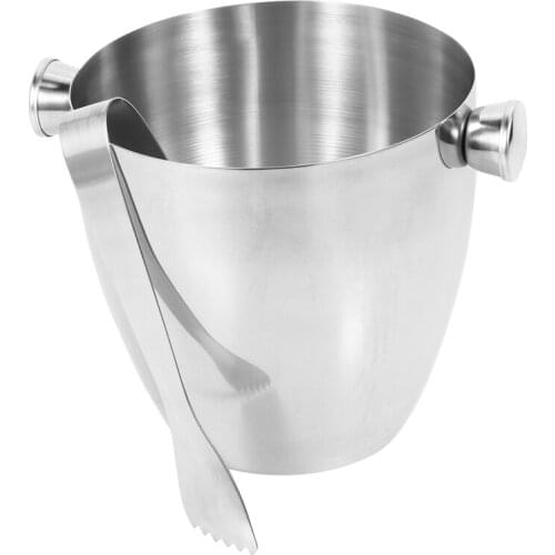 1.5L Stainless Steel Ice Bucket Ice Wine Bucket Champagne Ice Squar Beer Bucket Hotel Room Bar Supplies