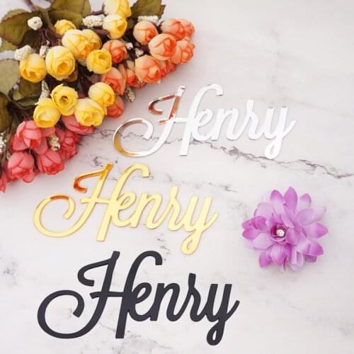 1pcs Creative Style Wedding & Engagement Custom Art Name Personalized Acrylic Mirror Party Decor Favor Baby Shower