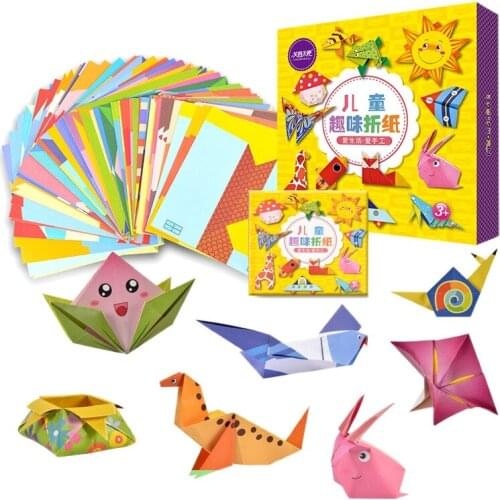 108 Pcs Cartoon Origami Book Paper Arts and Craft DIY Handmade 3D Puzzle Animal Crafts for Kids Educational Child Toy