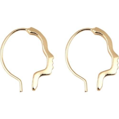 20 pair /lot wholesale fashion jewelry metal Abstract Outline Head Face Earrings