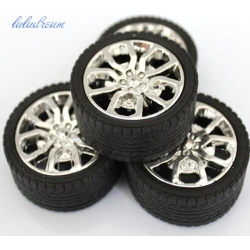 4pcs/lot 2.5*45mm Rubber Wheel Tires for Toy Plastic Car Model Diy Technology Materials