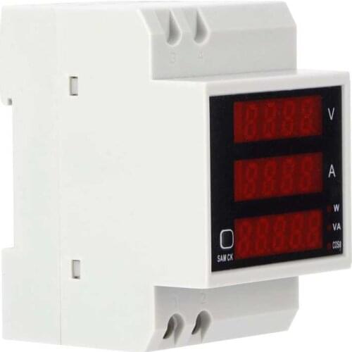 Ammeter Din-Rail Voltage Current Meter Digital Multimeter Power Factor Tester D52-2048 AC300V Ampermeter