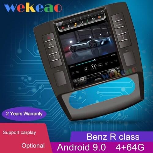 Wekeao Vertical Screen Tesla 10.4" 2 Din Android 9.0 Car Radio For Mercedes Benz R Class W251 R280 R300 R320 Car Dvd Player 4G