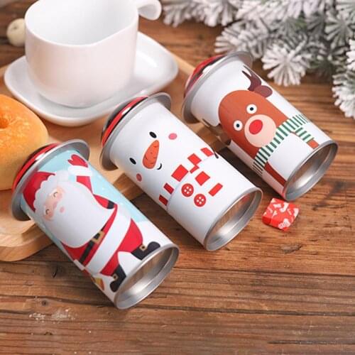 Large Capacity Christmas Candy Tin Box Santa Claus Wear Resistance and Durability High-capacity Snowman Candy Cans Kids Gift