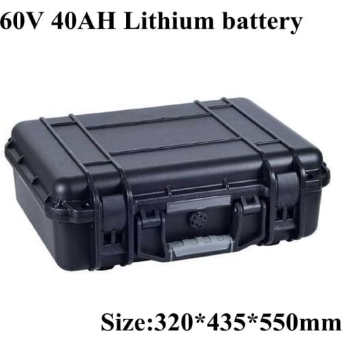 Suitcase 60v 40Ah Li-ion Battery Pack Waterproof for RV EV 3kw 2kw Motor 45ah 50ah Power Storage Energy Bike Portable + Charger