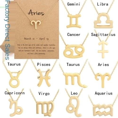 Small Zodiac Sign Pendant Necklace/Astrological Zodiac Signs /Zodiac Symbols Necklaces/Horoscope Charm choker 18" - Taurus