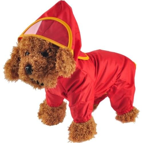 Pet Dog Hoody Jacket Rain Coat New Pets Dogs Solid Raincoat Clothes Slicker Jumpsuit Chubasqueros Para Perros Poncho Ropa Perro