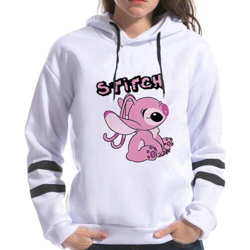 Kawaii Lilo Stitch Anime Funny Cartoon Hoodies Women Cute Ohana Stitch Manga Sweatshirt Graphic Harajuku Hoody Female Couple