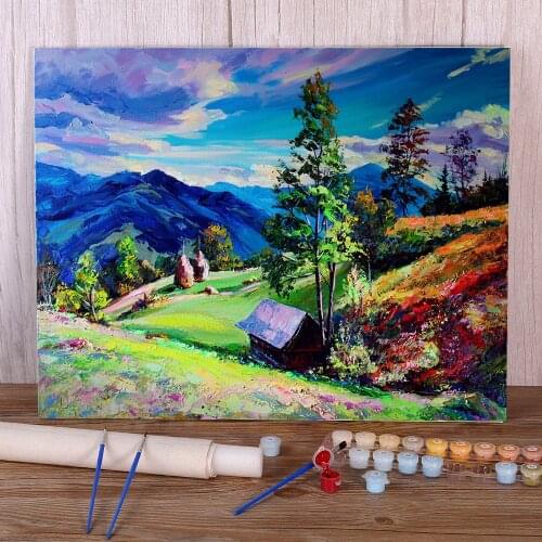 Landscape August DIY Painting By Numbers Set Acrylic Paints 40*50 Oil Painting New Design Crafts For Adults For Handiwork