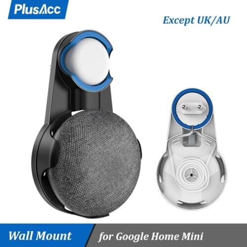 For Google Home Mini Wall Mount with Cable Management Outlet Hanging Stand Holder Voice Assistant Bracket Accessories