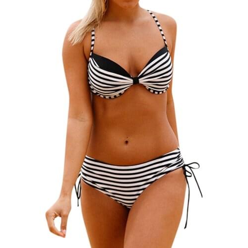 2019 New Women Sexy Bikini padded bralette Beach Swimsuit Swimwear Bathing Monokini Padded Bikini Set Swimsuit Female L30306