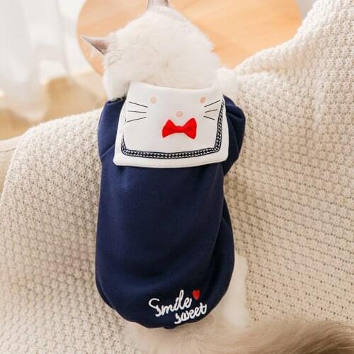 New Arrival Dog Puppy Clothes Lapel Navy Bowknot Shirt Pet Cat Fit Small Dog Pet Cute Costume Dog Cloth Dog Shirt Accessories