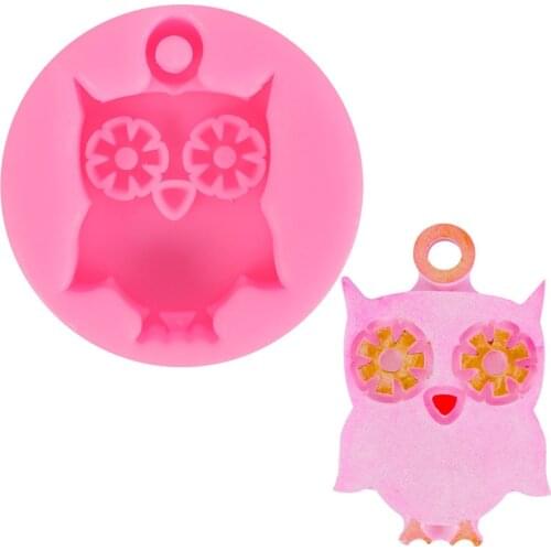 Perforated Resin Mold Cake Mold Cute Owl Silicone Mold Easy Demoulding Car Listing Plaster DIY Making Jewelry Pendant