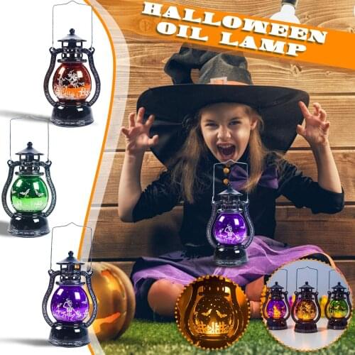 Halloween Prop Decorations unique Retro Lantern small oil lamp Creative Bar Home Atmosphere Pumpkin Vintage Oil Light