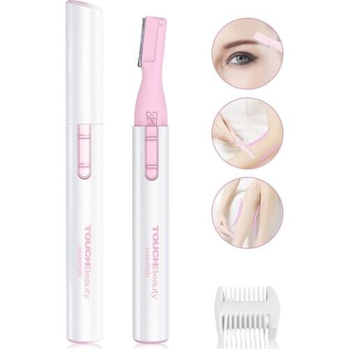 TOUCHBeauty Electric Eyebrow Trimmer, Ladies Eyebrow Shaver for Women and Men - Replaceable Stainless Steel Blade TB-815P