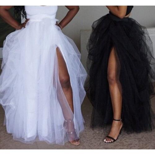 High Waist Elastic Band Leisure All-match Net Gauze Fluffy Womens Skirt Tutu Lady Tulle Skirt