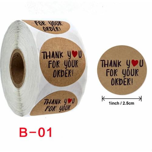 500 Pcs/lot Vintage "THANK YOU"Black Kraft Paper Labels Round and square Sticker Gift Packaging Seal Baking Cards Tools 4 styles
