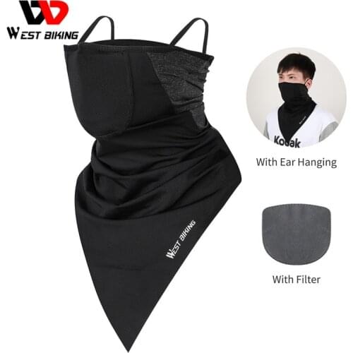 WEST BIKING Cycling Headwear Summer Bandana Running Face Cover Sports Scarf With Activated Carbon Filter Protection Equipment