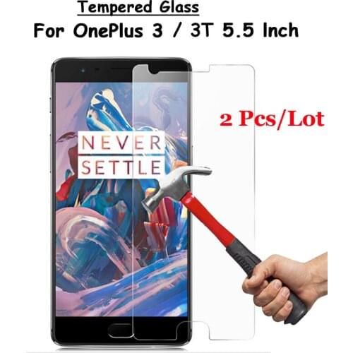 2 Pcs/Lot For One Plus 3T Tempered Glass 9H 2.5D Premium Screen Protector Film For OnePlus 3 Three A3000 / 3T A3010 1+ 3T 5.5"