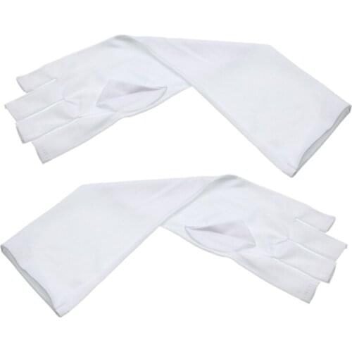 Anti UV Protection Fingerless Gloves Hand Shield for Nail Art Dryer Light Lamp X7JB