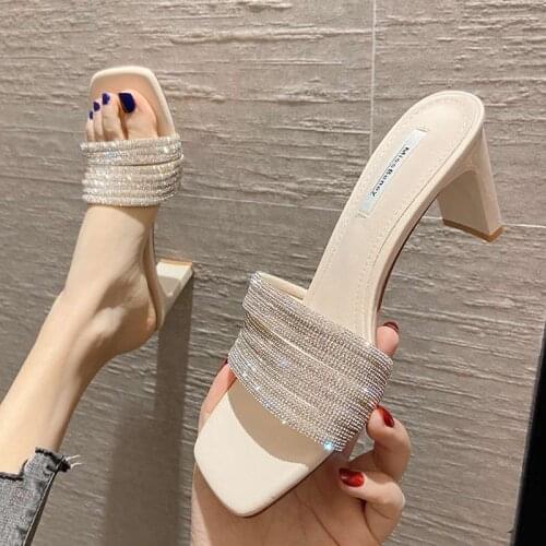 Women Sandals Shoes Celebrity Wearing Simple Style Clear Strappy Buckle High Heels Woman Transparent Heels 2021