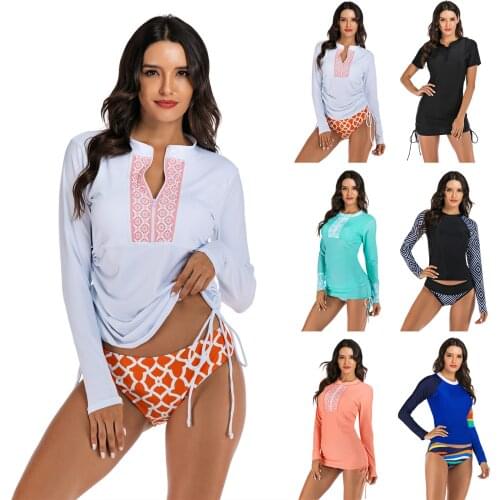 Women Swimwear Long Sleeve Rash Guard Swimming Suit Rashguard Bathing Suit Maillot De Bain Fille Surfing Swimsuit Windsurf