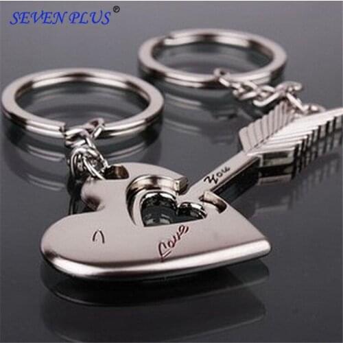 High Quality 1 Pair Alloy Cupids Arrows couples Key Ring Love Keychain For Lovers