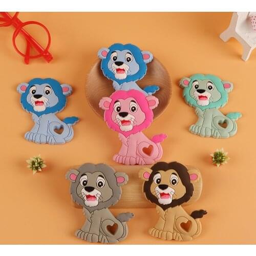 Kovict 1pcs Lion Baby Teether Rodent BPA Food Free Silicone Teething Nursing Pacifier Silicone Teether