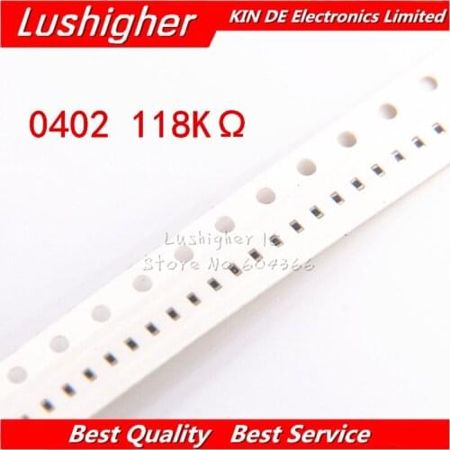 100PCS 0402 SMD Resistor 1% 118Kohm 118K Ohm