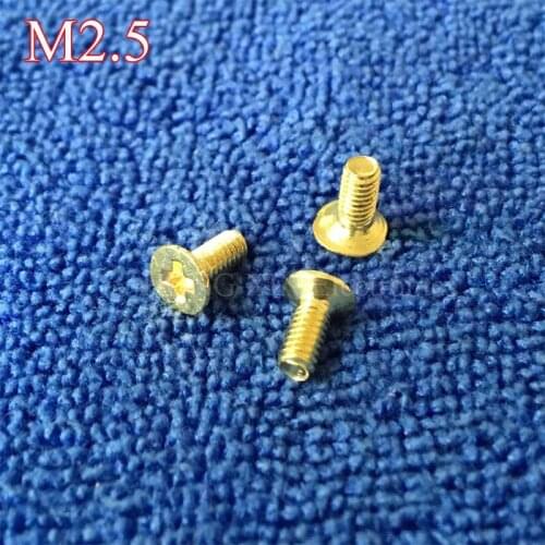 100Pcs M2.5 Flat Head Brass Countersunk Screw Bolt Fastener Allen Key Head hex socket countersunk head M2.5*4/5/6/8/10/12
