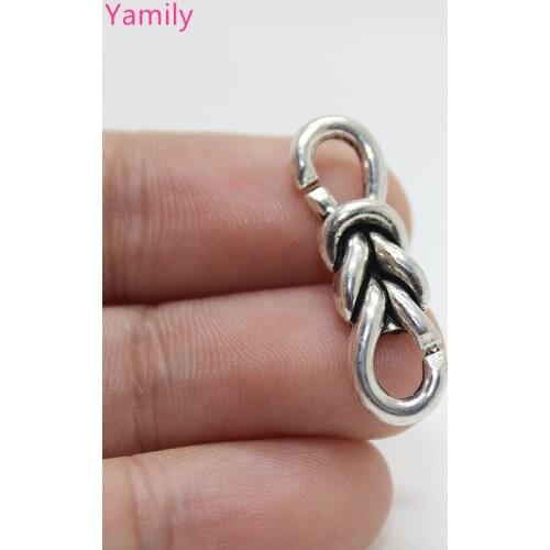 20Pcs/ Rope charm 28*8mm Antique Silver Alloy Rope Connector Charms pendant for jewelry findings