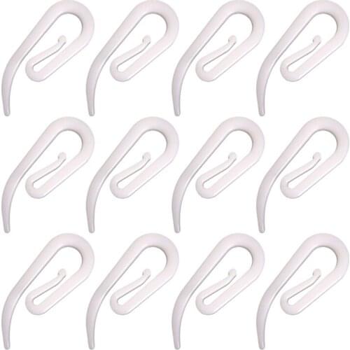 30Pcs/Lot Curtain Hooks For Curtains With Header Tape White Plastic Nylon
