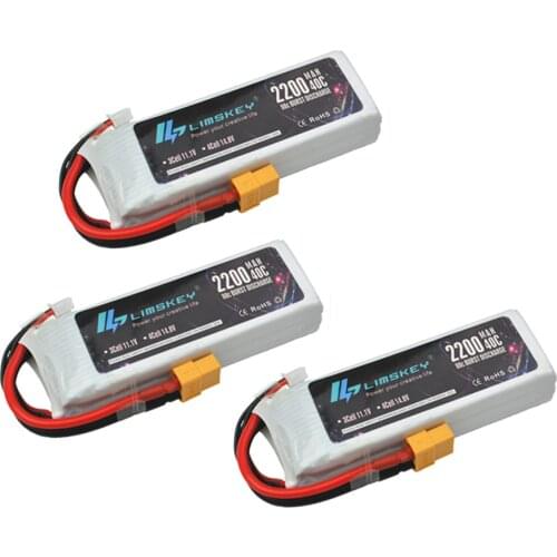 3 pcs Lipo Battery 11.1V 2200mAh 40C for RC Trex 450 Fixed-wing Helicopter Quadcopter Airplane Car Lipo 3s Bateria