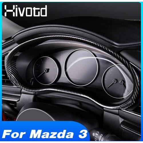 Hivotd For Mazda 3 2019 2020 2021 Axela Car Instrument Dashboard Display Decoration Frame Trim Cover Interior Accessories